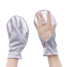 Eukkis UV Protection Hand Cover, Unisex, Back of Hand, Short Length Sun Protection Gloves, UPF 50+, 99% UV Protection, Breathable Mesh, Driving, Fishing, gray