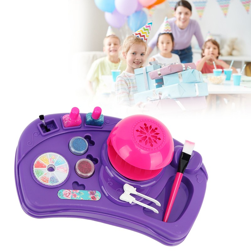Kids Nail Art Toys Nail Polish Set with Dryer DIY