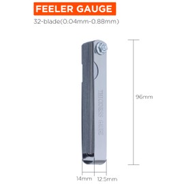YoiYee 32-Blade Stainless Steel Feeler Gauge Set - Dual Marked Metric and Imperial Gap Measuring Tool (0.04-0.88mm / 0.0015-0.035 Inch)