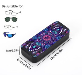 Leatrice Diamond Art kits for Adults Cute Glasses Case Hard Shell, Diamond Painting Kits Eyeglass Case for Women Men, DIY PU Leather Sunglasses Case (6.3 X 2.1 X 1.4 inches)