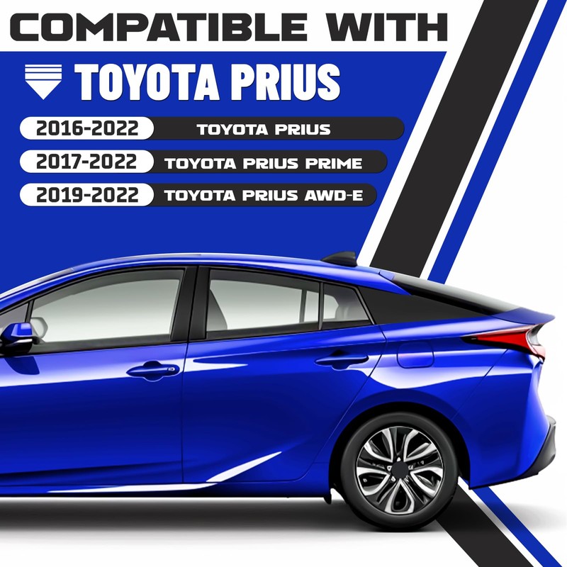 HECASA Rear Quarter Moldings Compatible with 2016-2022 Toyota Prius Prime