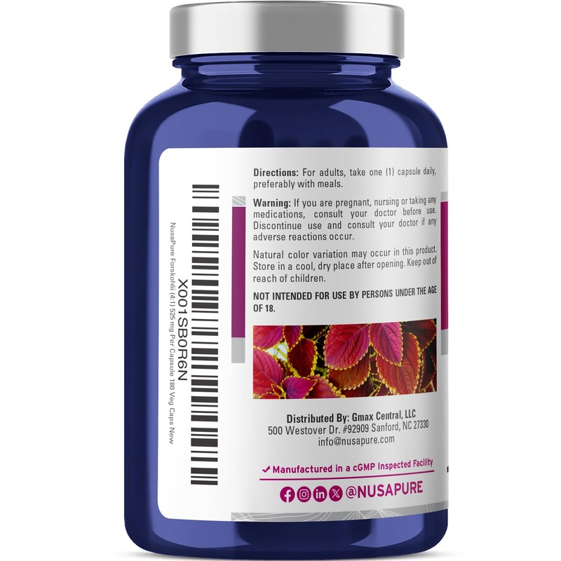 NusaPure Forskohlii 4:1 Extract, 525 mg Equivalent to 21,00 mgper