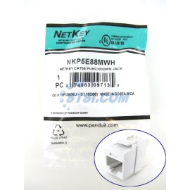 Panduit NKP5E88MWH NetKey Cat5e Punchdown Keystone Jack Module, White ~STSI
