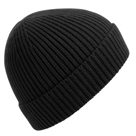 Beechfield Engineered Knit Ribbed Beanie - Black