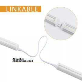 Barrina 6 Pack LED Shop Light 4FT T5 20W Ceiling Fixture 6500K Super Bright White - Clear Cover