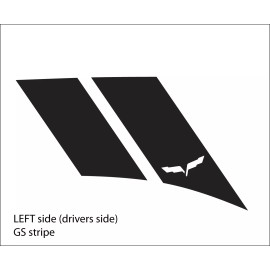 SIDEWINDER STICKERS Corvette Grand Sport decals C6 carbon fiber vinyl Left fender stripes 2005-2013