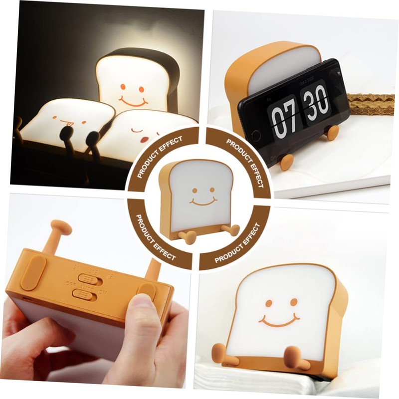Ciieeo Toast Night Light for Nursery Adorable Bedside Lamp with