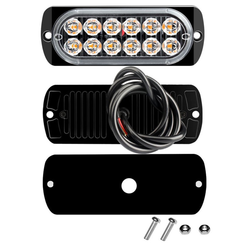 6X LED Amber Strobe Lights Vehicle Emergency Strobe Lights for