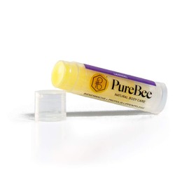 Lip Balm Lavender with Beeswax & Propolis, Natural Lip Care Handmade in Baden-Württemberg, with Jojoba, Avocado & Apricot Kernel Oil, PureBee (Lavender, 1 Pen)
