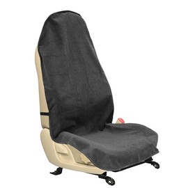 ZIMISI Sweat Towel Car Seat Cover, Non-Slip Bucket Seat Protector for Gym Workouts, Running, Swimming, Beach & Hiking, Universal Waterproof Towel Cloth for Cars SUVs Trucks (Black)