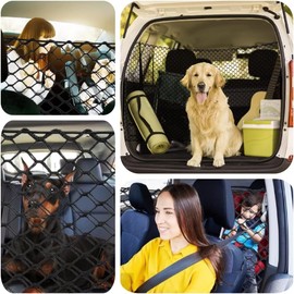 GarveeMore Car Mesh for Dogs, Car Net for Dogs, Pet Separation Net, Practical Safety Barrier for Trunk, 120 x 70 cm