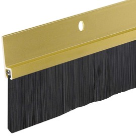 Brush Sweep Door Sweep with Black 1 1/2" Brush (3 FT, Gold)