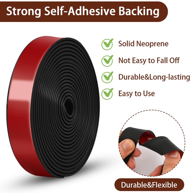 Neoprene Rubber Strips, 1" Wide X 1/8" Thick X 115"