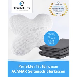 High-Quality Acamar Cushion Cover Double Pack (Dark Grey, Plain) for Butterfly Cushions Acamar - Mako Cotton, Double Jersey, Good Fit, Oeko-Tex Certified, Cushion Cover with Zip