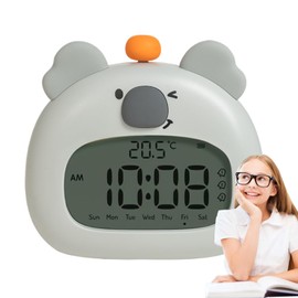 Wakeup Clock Kids,Sleep Trainer Clock for Toddler with Night Light - Cartoon Animal Bedroom Bedtime Organizer with Temperature Display for Girls Boys