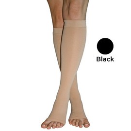 Blue Jay An Elite Healthcare Brand Complete Medical Legwear - 20-30 mmHg | Light Weight, Black , Firm Support , Open Toe Pantyhose for Tired , Aching Legs