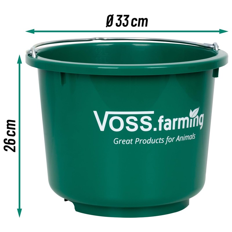 VOSS.farming Construction and stable bucket, 12 litres, universal bucket, for