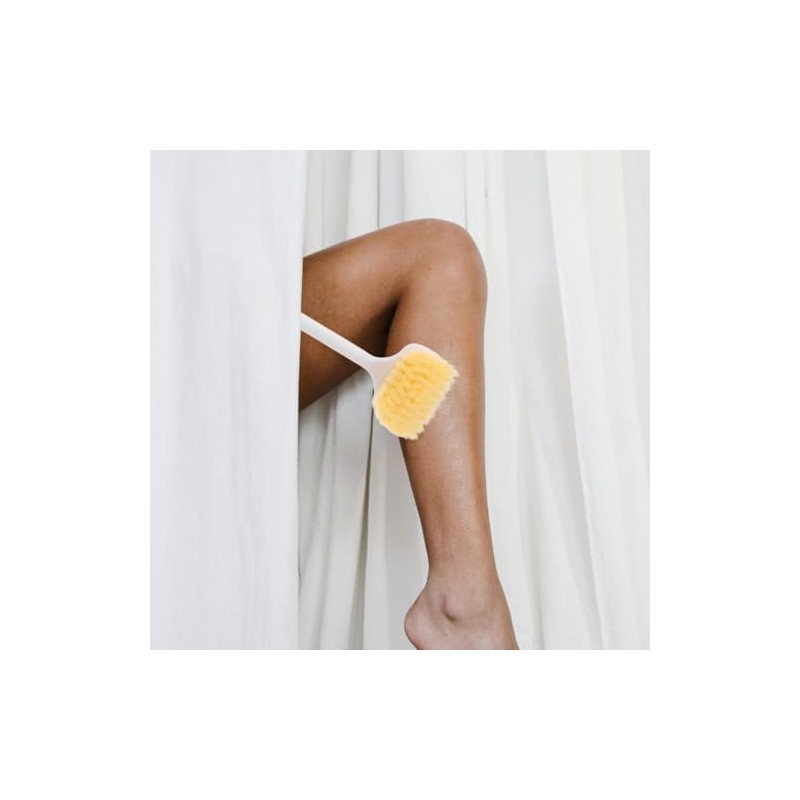 Bestyash Cepillo Pies Doble Cara Mango Largo Cerdas Suaves Exfoliante
