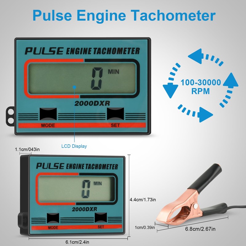 DDayuanwei Handheld Digital Induction Chainsaw Tachometer, 2 Stroke 4 Stroke