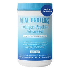 Vital Proteins Collagen Peptides Powder Advanced with Hyaluronic Acid & Vitamin C, Collagen Supplements, Unflavored, 13 Servings