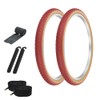PRO+ Pair of Bicycle TIRE 24" X 1.75" RED/Gum SIDEWALL