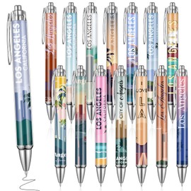 Sayglossy 15 Pcs Los Angeles Travel Ballpoint Pens Los Angeles Souvenirs Gifts American Travel Pen Bulk Retractable USA Souvenirs for Office Supplies Traveler Gifts