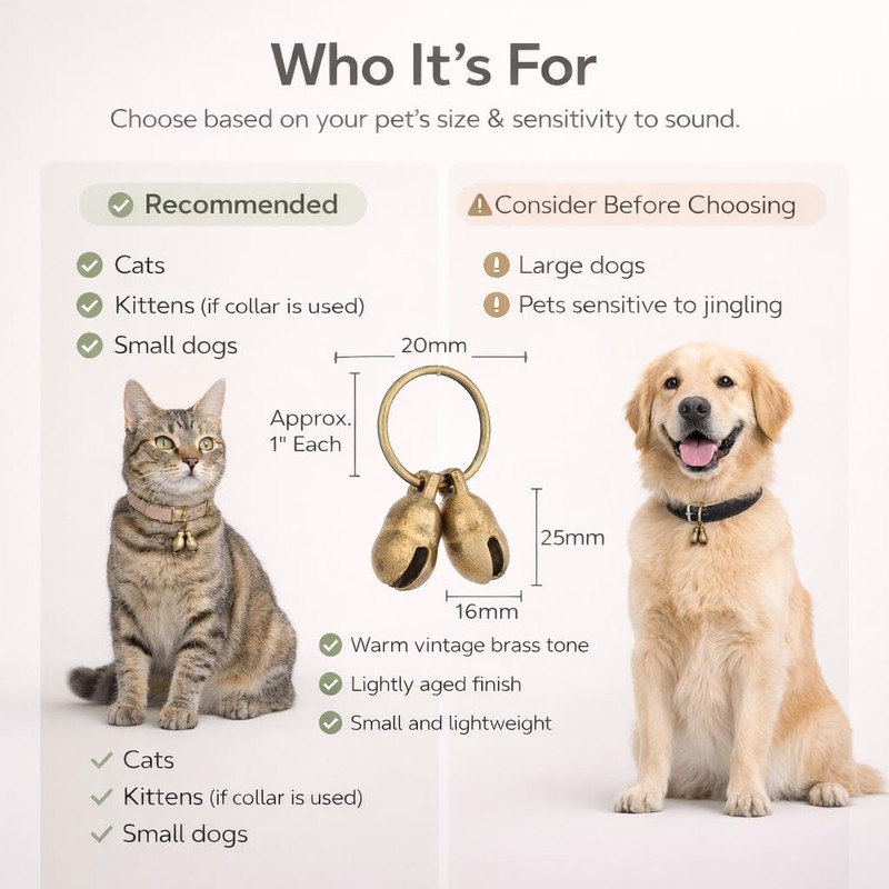 kcrygogo Copper Bell for Small Pet Collar Bell for Cats