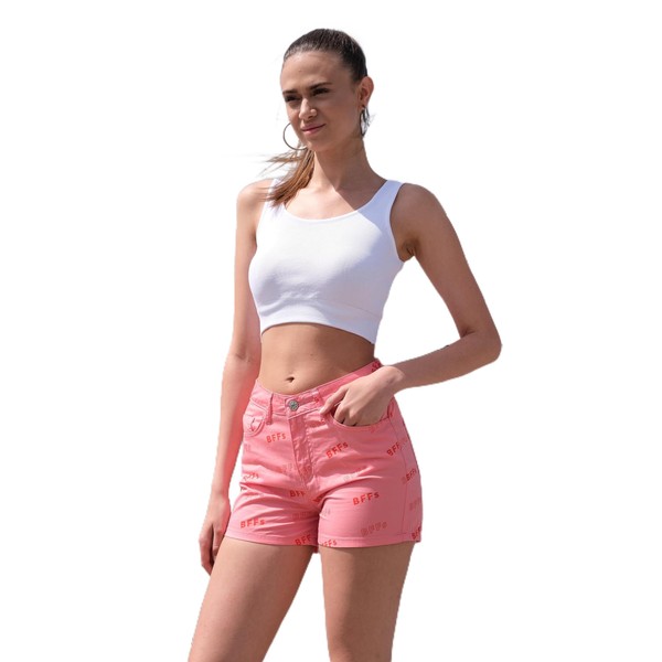 Chuba Kadın%100 Pamuklu Baskı Detaylı Düz Kesim Mini Şort 23S1032