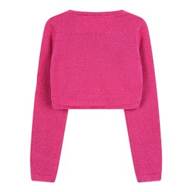 Bolerose Girls' Long Sleeve Bolero Sparkle Cardigan Children, Bright pink