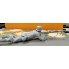 PAJK Stanislawa Lopuska A lying German soldier with a machine gun 3D print in scales - scale 1:20