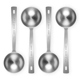 Flezoo 4Pcs Coffee Scoop Spoon - 1 Tablespoon 15ML Stainless Steel Long Handle Measuring Spoons for Ground Coffee, Loose Tea and Powder
