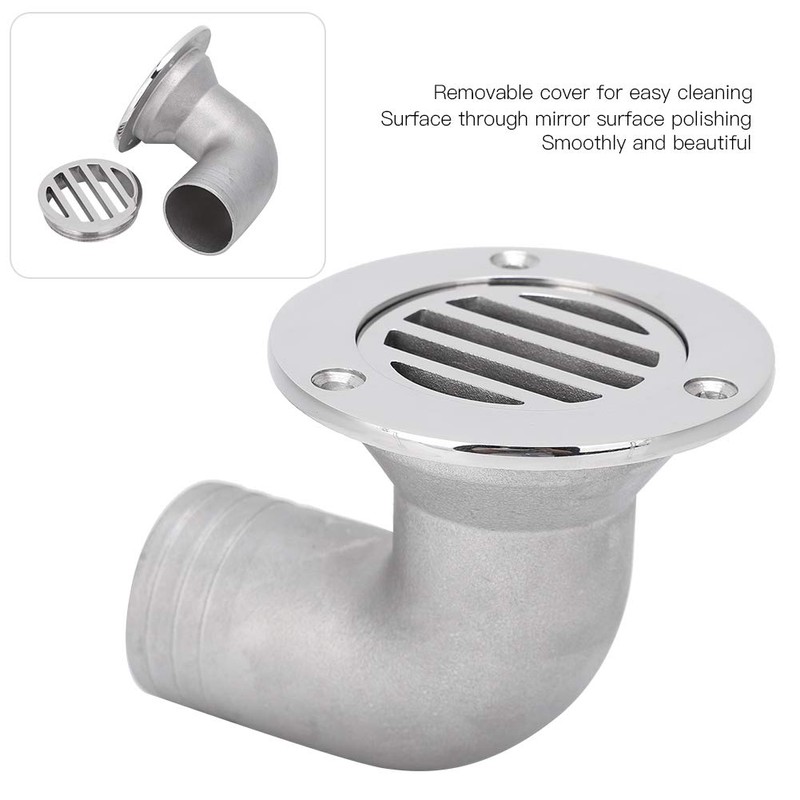 EIMSOAH Boat Bend Floor Drain,316 Stainless Steel Deck Drain Boat