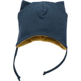 Pinokio Baby Boys' Wrapped Bonnet with Ears Beanie Hat, Navy blue