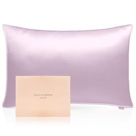 Grace & Company Silky Satin Pillowcase for Hair & Skin, Oeko-Tex Certified Satin Silk Pillowcase with Zipper - Ultra Smooth Pillowcases Standard Size 20”x26” - Nusa Dua