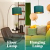 GIGGI Fabric Lamp Shades with Golden Inner, 10" Green Lampshades