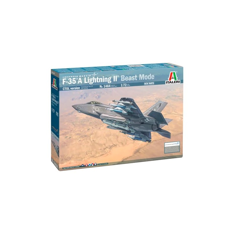 Italeri 1464S 1:72 F-35A (Beast Mode) Model Building Kit, Standing