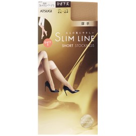 Atsugi FS3550 Women's Stockings, Slim Line, Thick, Below Knee Length Stockings, 3 Pairs, Fresh Beige