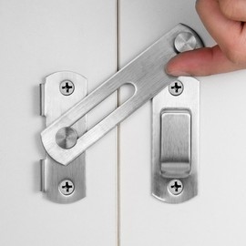 Wocoe 3 Packs Brushed Nickel Flip Latch Gate Latches,3.93"x2.75"，Premium Safety Door Locks for Barn,Wood Fence,Sliding French Doors,and More，Versatile Gate Hardware for Enhanced Security and Style