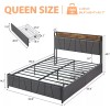 Jojoka Twin Full Queen Size Upholstered Platform Bed Frame with