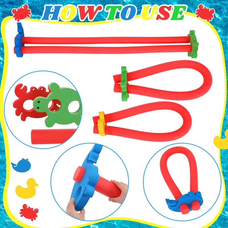 4 Pack EVA Pool Noodle Floating Connectors Animal Shaped Swimming