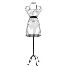 Female Black Metal Steel Wire Mannequin Dress Form for Sewing Display European Style