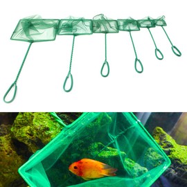 CHSYLFDC 4 Pack Aquarium Fish Net Fine Quick Catch Mesh Nylon Fishing Catch Nets with Plastic Handle for Fish Tank Mesh Nets Scoop - Green (3in, 4in,5in, 6in)