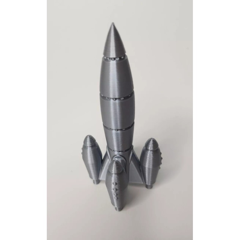 RayWin 3D Printed Ultra Silver Rocket Model,Scifi,Sp