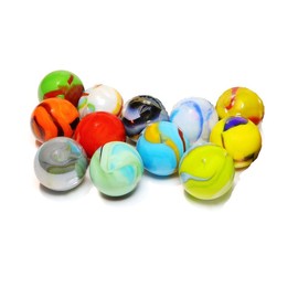 ACTIVITYYA Set of 12 Glass Shooter Marbles - Size: 7/8-inch (22mm) - Marble Games for Kids and Adults - Fun Colored Marbles for Games, Decorations, Centerpieces - Bulk Marbles