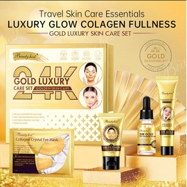 Beauty Host 24K Gold Anti-Aging Skincare Set - Luxury Face Treatment Collection with 30g Cream, Radiant Glow, Supports Skin Elasticity & No Parabens