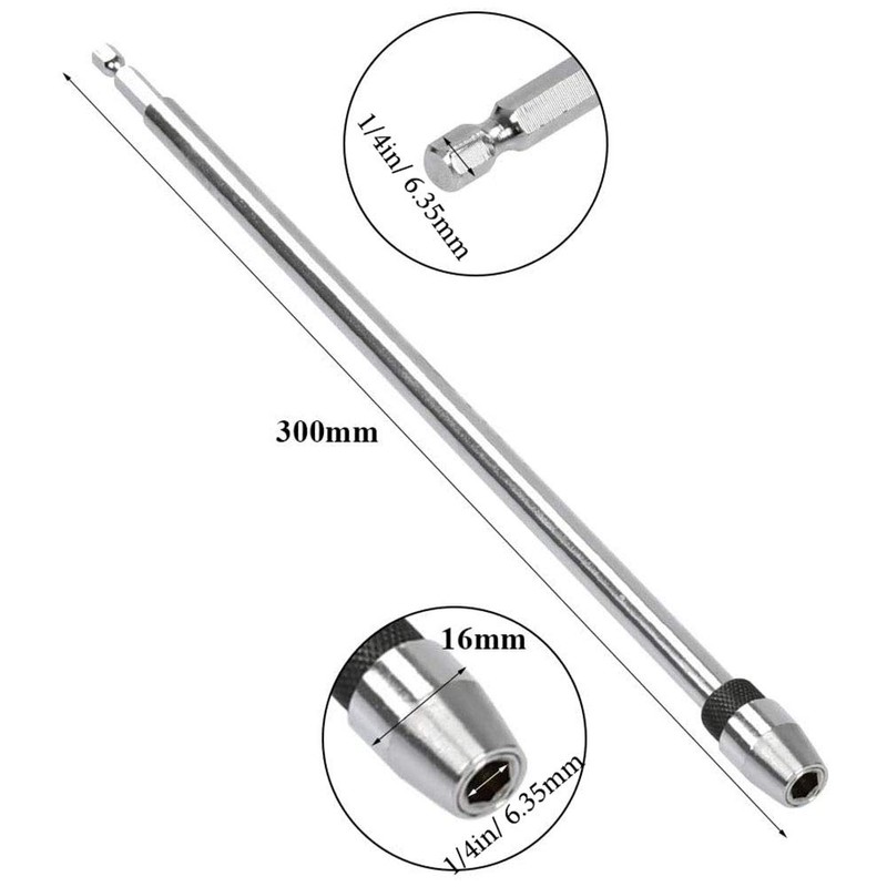 Gasea 12" Long Magnetic Screwdriver Bit Holder 1/4 Inch Hex