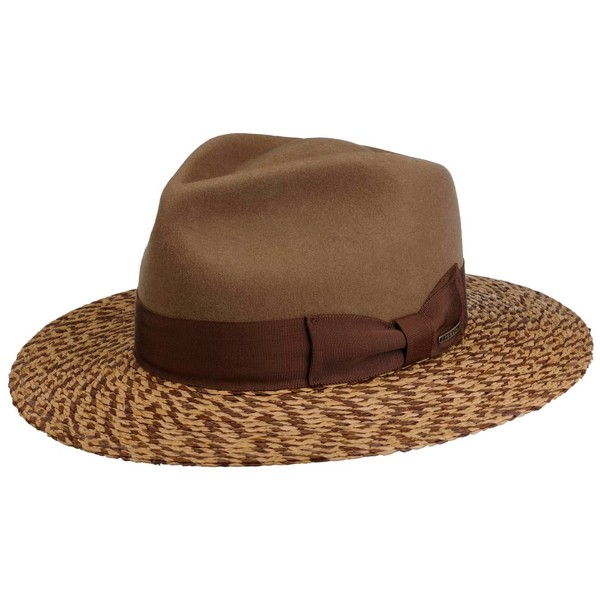 Stetson Wool Crown Traveller with Straw Brim, Wool Felt Hat,