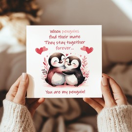 RED OCEAN You Are My Penguin Card Greetings Card for Couple, Anniversary Card For Him Her, Birthday Card For Husband Wife, Valentines Card With Envelope, Wedding Anniversary Card
