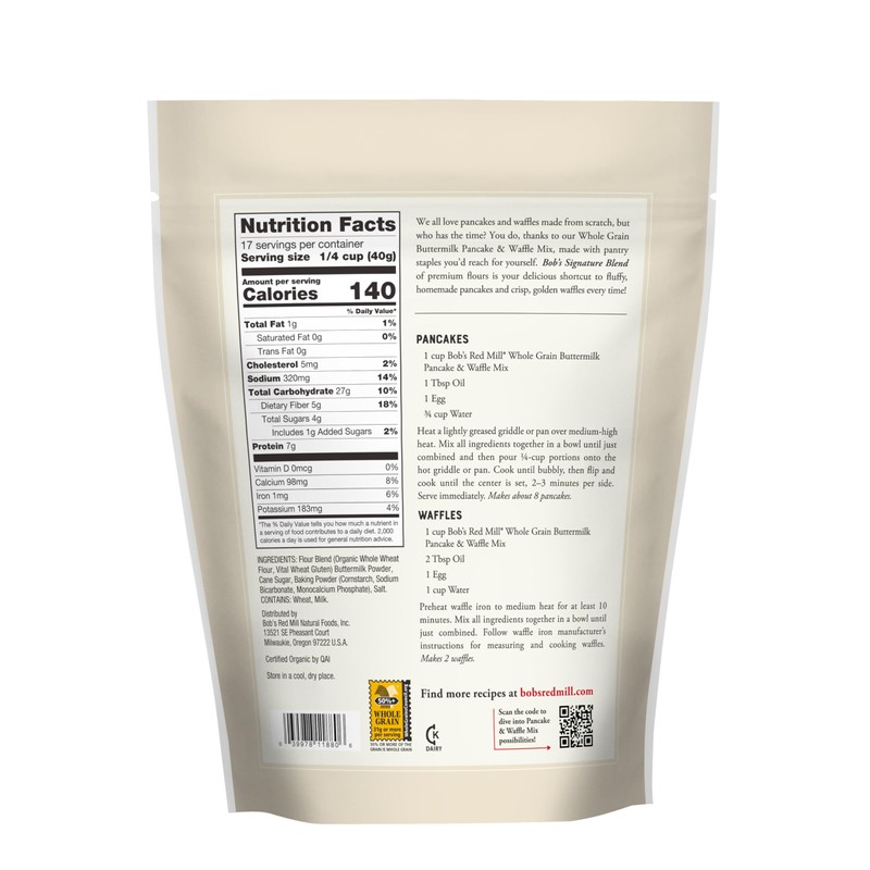 Bob's Red Mill Organic Buttermilk Pancake & Waffle Mix, 24oz