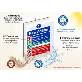 No kite surfing : safety signage beech signage - 3mm Aluminum Dibond for indoor/outdoor usage (400mm x 300mm) 14m Viewing Distance.